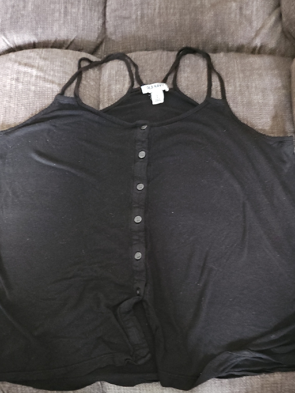 Old Navy Black Double-Strap Button-Front Camisole